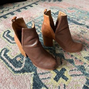 Jeffrey Campbell Two Tone Brown & Tan Leather Oshea Boot Size 10